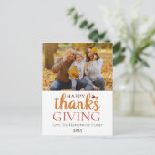 秋モダン感謝祭の家族の写真 シーズンポストカード (スタンド正面)