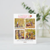 秋モダン感謝祭ファミリー写真コラージュ シーズンポストカード (スタンド正面)