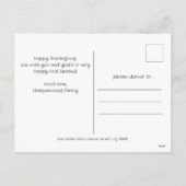 秋モダン感謝祭ファミリー写真コラージュ シーズンポストカード (裏面)