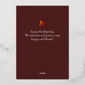 秋モダン感謝祭ファミリー写真コラージュ 箔シーズンカード (裏面)