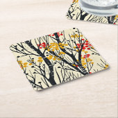 秋モダン抽象芸術スカンジナビア スクエアペーパーコースター (アングル)