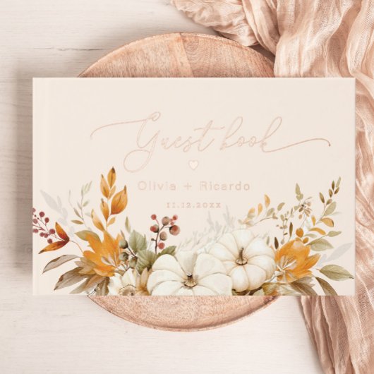 秋モダン書道結婚の ゲストブック
