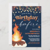 秋モダン焚き火誕生日、焚き火バッシュ 招待状 (正面)