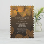 秋モダン秋のリーフブライダルシャワー招待 招待状 (スタンド正面)