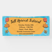 秋モダン秋の葉収穫 横断幕 (横)