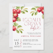 秋モダン秋アップル地元で育った赤ちゃんシャワー 招待状 (正面)