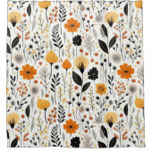 秋モダン秋ボホボタニカルフローラ シャワーカーテン (正面)