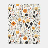 秋モダン秋ボホボタニカルフローラ フリースブランケット (正面)