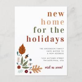 秋モダン秋感謝祭ホリデームービング 案内ポストカード