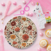 秋モダン秋植物学フローラ ペーパープレート (パーティー)