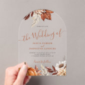 秋モダン秋植物学結婚院 アクリル招待状 (インサイチュ (ポータブル))