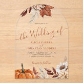 秋モダン秋植物学結婚院 アクリル招待状 (正面)