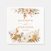 秋モダン素朴テラ結婚コッタ スタンダードカクテルナプキン (正面)