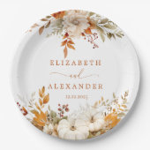秋モダン素朴テラ結婚コッタ ペーパープレート (正面)