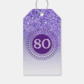 秋モダン紫グリッター80誕生日 ギフトタグ (裏面)