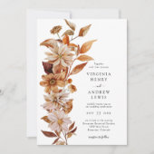 秋モダン結婚フローラ 招待状 (正面)