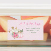 秋モダン金ゴールドホワイトグリーンリーカボチャフローラ ラベル (貼付)