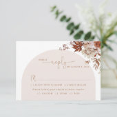 秋モダン食事の選択ウェディングRSVPカード 出欠カード (スタンド正面)