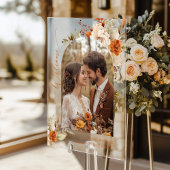 秋モダンArch写真結婚の歓迎 アクリルサイン