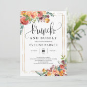 秋モダンmarigold brunch abd bubbuly招待 招待状 (スタンド正面)