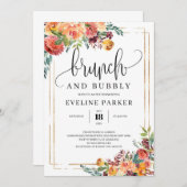 秋モダンmarigold brunch abd bubbuly招待 招待状 (正面/裏面)