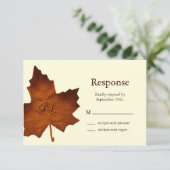 秋モノグラムのRSVP 出欠カード (スタンド正面)
