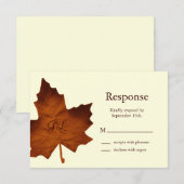 秋モノグラムのRSVP 出欠カード (正面/裏面)