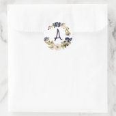 秋モノグラムパーソナライズされた ラウンドシール (バッグ)