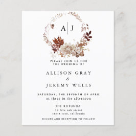 秋モノグラム結婚式招待状