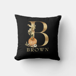 秋モノグラムBカボチャ装飾用クッション クッション