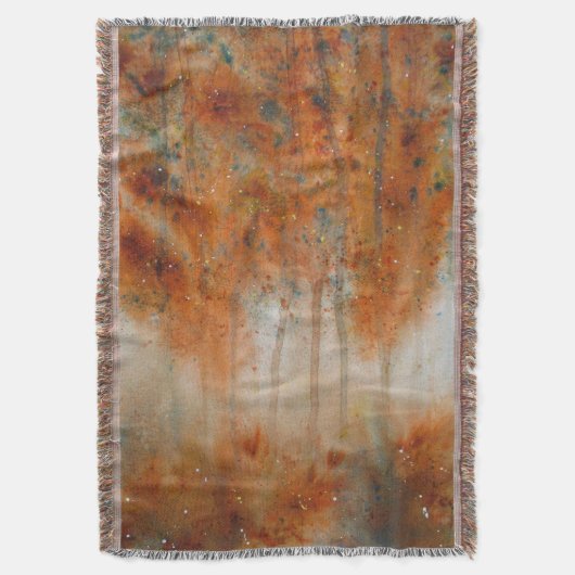 秋モーニングウォーターカラープリント スローブランケット (正面縦)