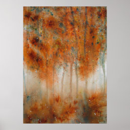 秋モーニングウォーターカラープリント ポスター