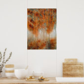 秋モーニングウォーターカラープリント ポスター (キッチン)