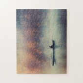 秋モーニング魚釣りエスケープザレイク ジグソーパズル (縦)