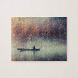 秋モーニング魚釣りエスケープザレイク ジグソーパズル