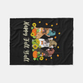 秋ヤルフランスのブルドッグレオパンプキン フリースブランケット (正面(横))