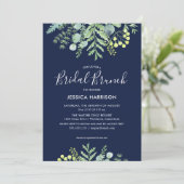 秋ユーカリフローラブライダルシャワーブルンチネイビー 招待状 (スタンド正面)