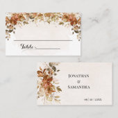 秋ユーカリブライダルシャワー秋結婚ズフラット プレイスカード (正面/裏面)