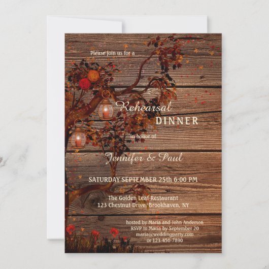 秋ライツリハーサルディナー招待状 招待状 (正面)