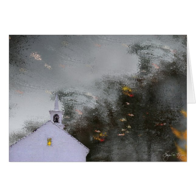 秋ライトのチャペルの反射 (正面横)