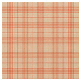 秋ライトオレンジタータンチェック模様織物 ファブリック