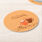 秋ラウンドコースターセット ラウンドペーパーコースター (アングル)