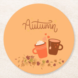 秋ラウンドコースターセット ラウンドペーパーコースター