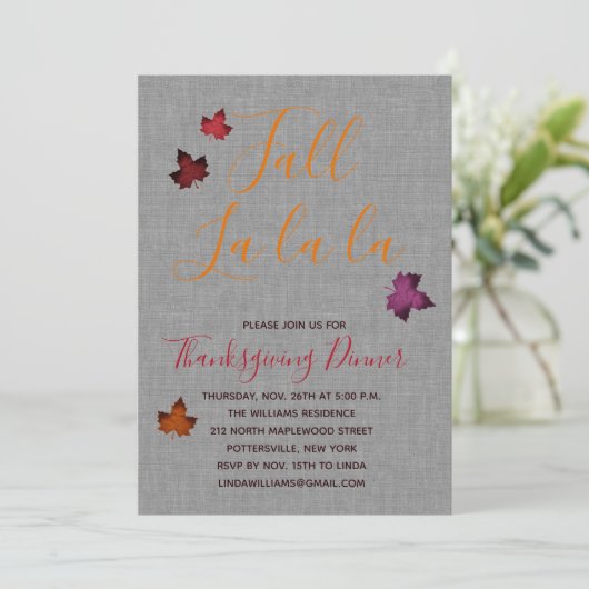 秋ラカラフルラサンクスギビングディナー 招待状 (スタンド正面)