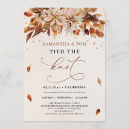 秋ラスティカラーオレンジ色の花の結び目 招待状