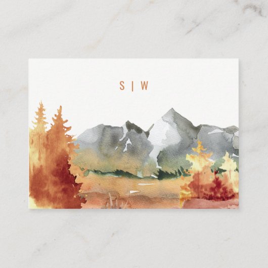 秋ラストオレンジマウンテンツリーズウェディングレセプション エンクロージャーカード (裏面)