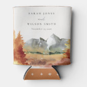 秋ラストオレンジマウンテンツリーズ結婚リーフ 缶クーラー (正面)