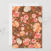 秋ラストピーチオリーブ水カラーフローラ結婚 招待状 (裏面)