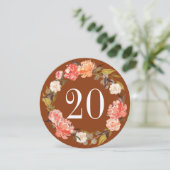 秋ラストピーチ水カラーフローラテーブル番号 招待状 (スタンド正面)