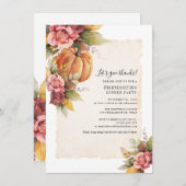 秋ラスト葉パンプキンフレンドディナー 招待状 (正面/裏面)